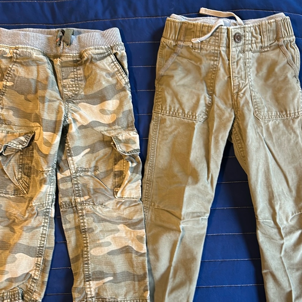 Lot of 2 pair size 4T green khaki pants